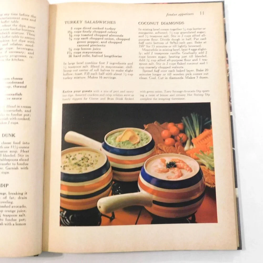 Better Homes and Gardens Fondue and Tabletop Cooking 1971 Vintage HB Cookbook